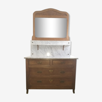 Commodity / wooden and marble toilet table