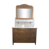 Commodity / wooden and marble toilet table
