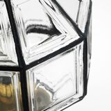 Beautiful 1970s Limburg glass ceiling lamp in octagon shape