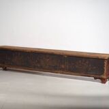 Antique long trunk painted with floral motifs (Year 1876) #1