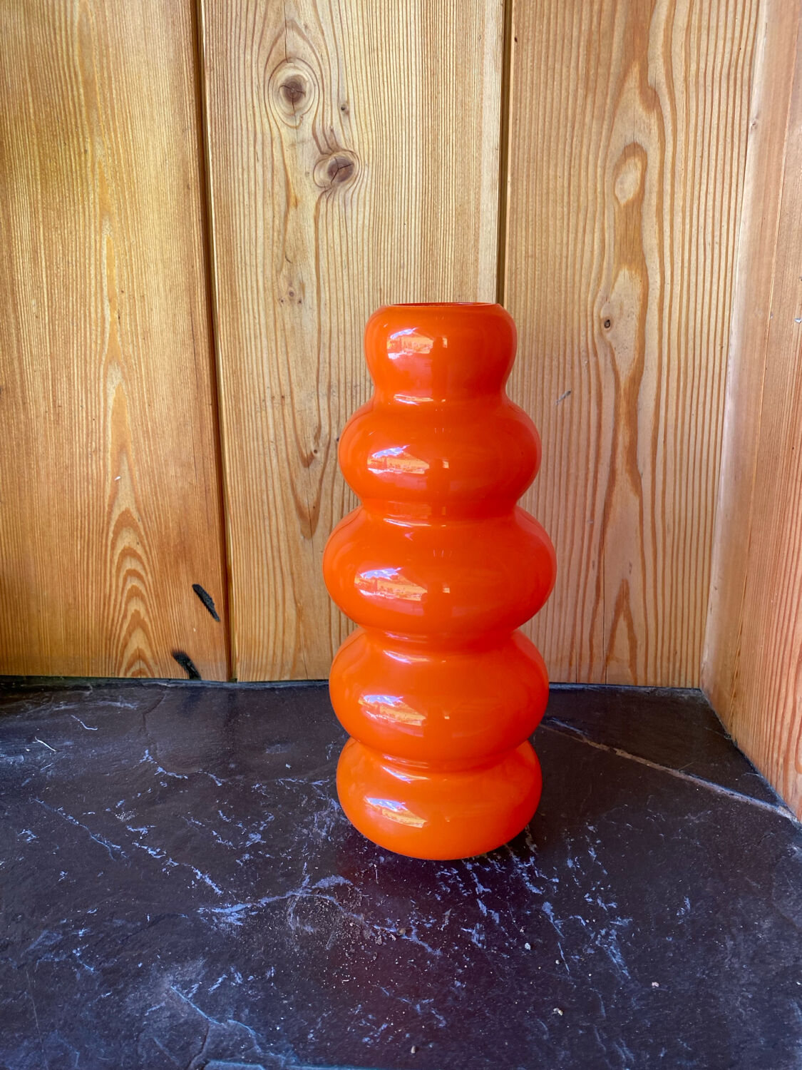Orange opaline vase IKEA 90