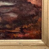 Tableau "Le Bon Pasteur". Huile sur toile.