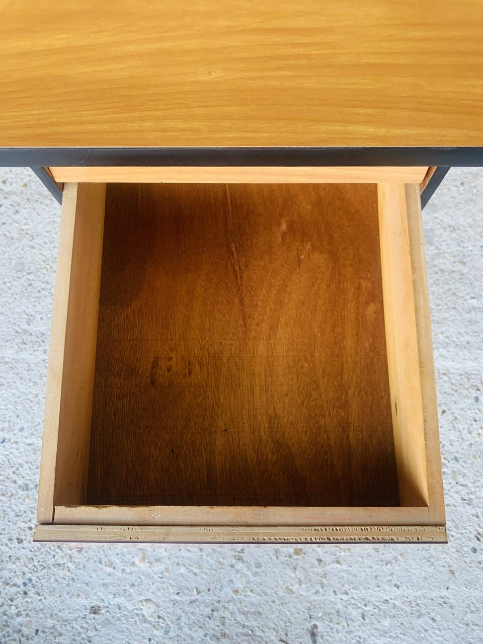 Vintage metal and formica desk with 2 drawers, circa 60's
