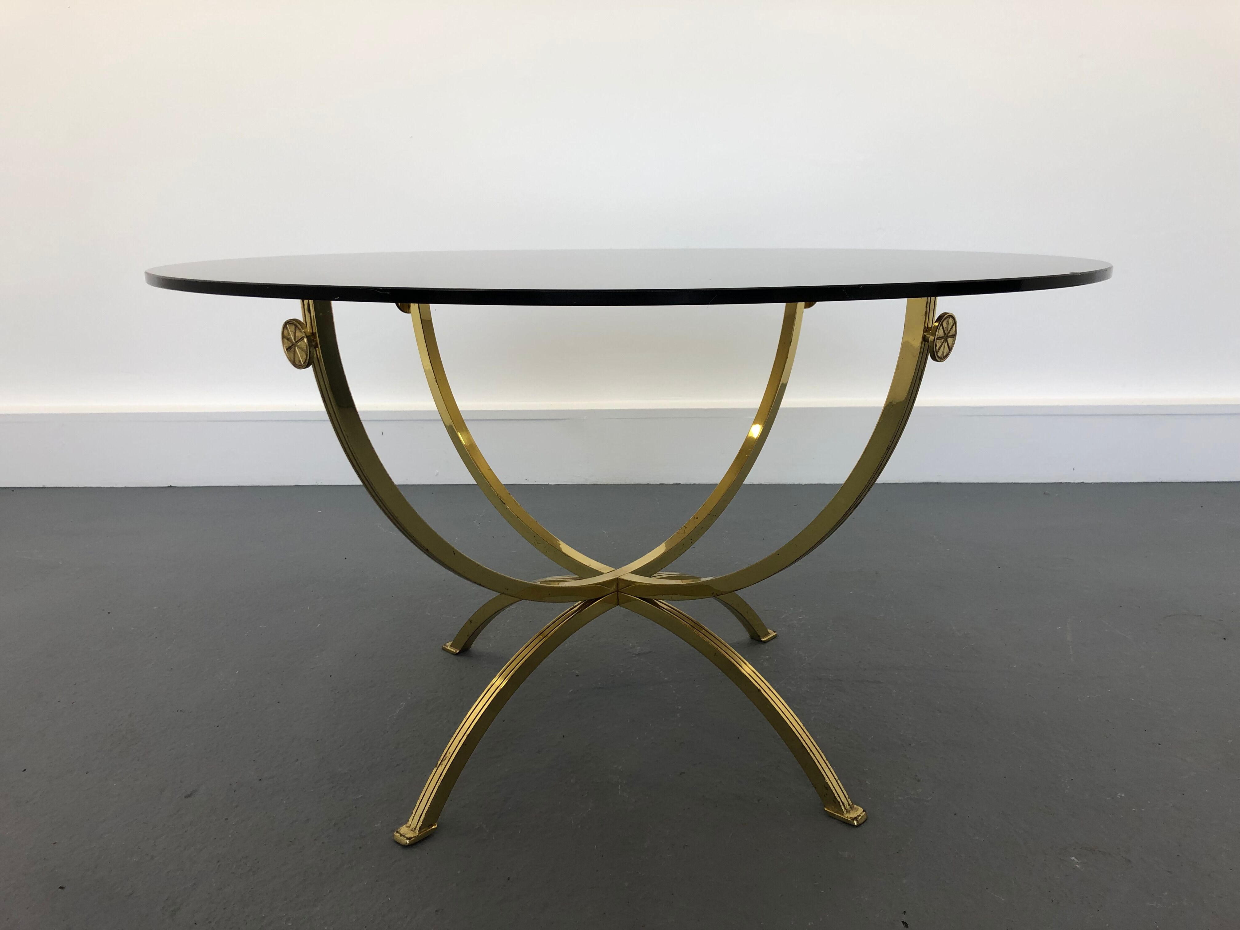 Brass and Smoked Glass Coffee Table,1970s