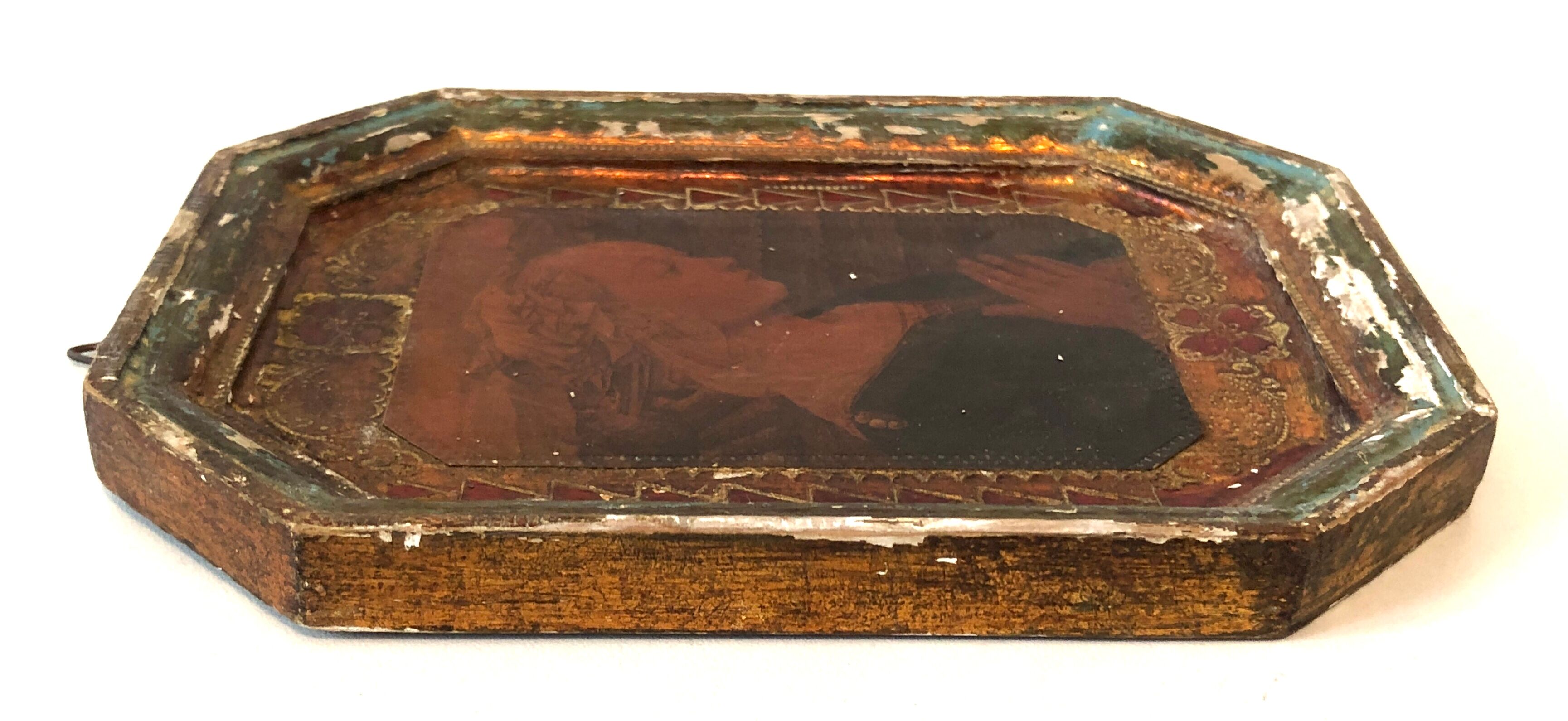 Old Italian Octagonal Wood Frame