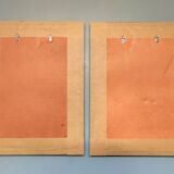 Two mirror frames Art-Deco style, silkscreened " Monte-Carlo " - France - 70's