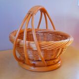 Rattan cut fruit basket 60s