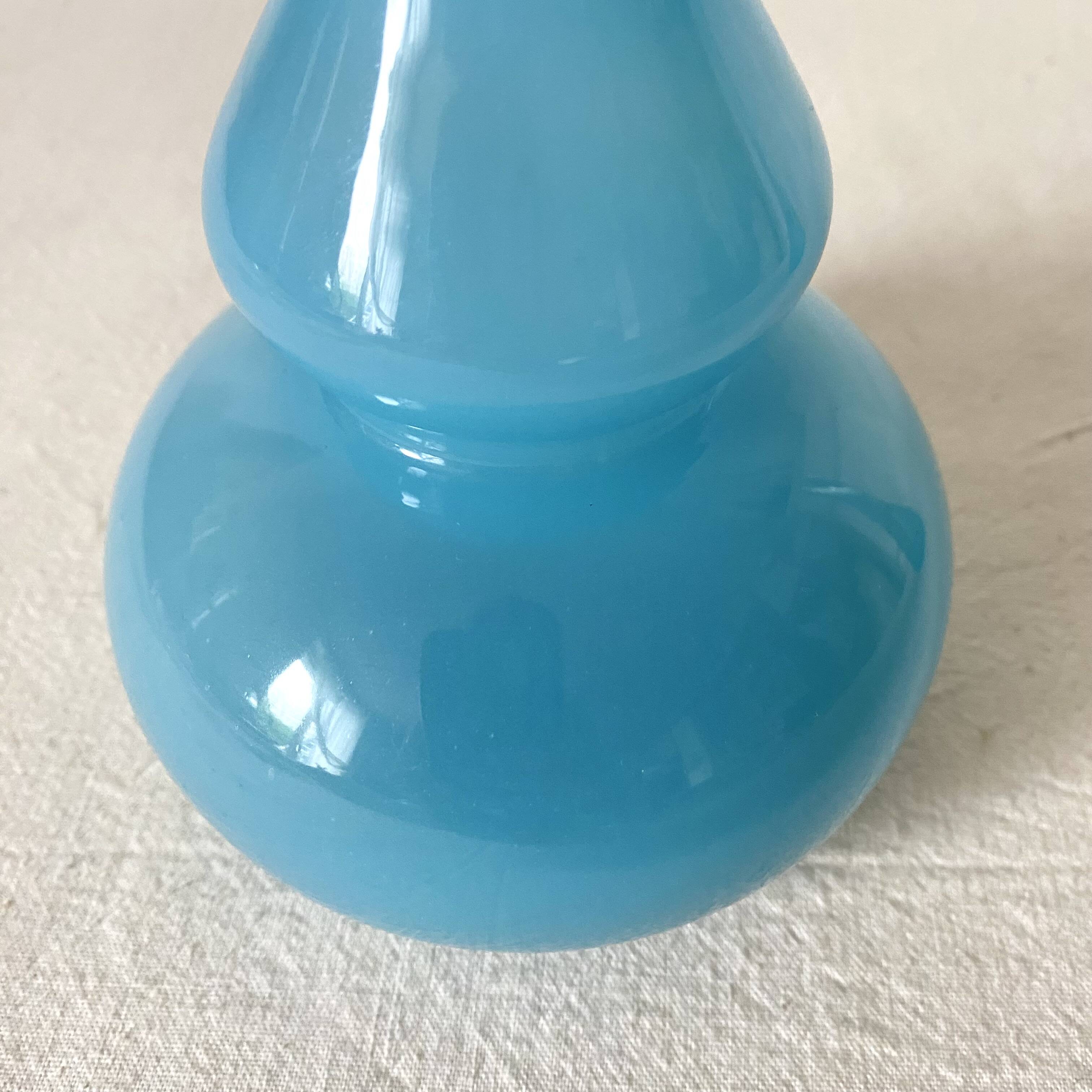 Blue opaline soliflore vases