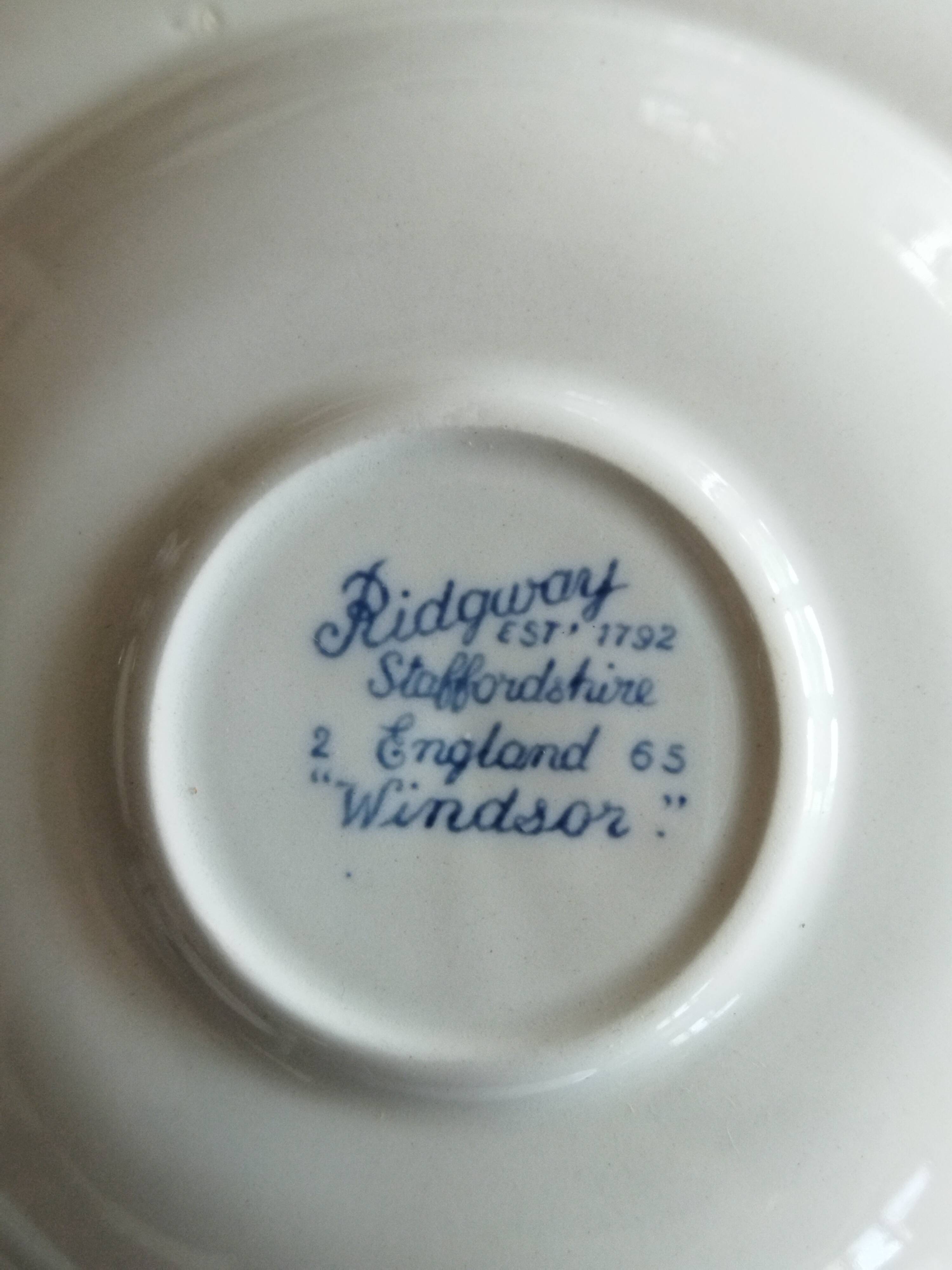 Ridgway "Windsor" English mocha cups blue