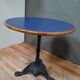 Bistro table round wooden top covered with plastiqye
