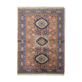 Vintage Orange Wool Azerbaijan Area Rug- 142x187cm