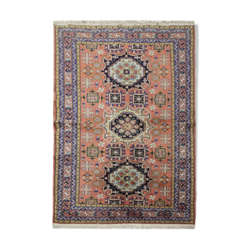 Vintage Orange Wool Azerbaijan Area Rug- 142x187cm