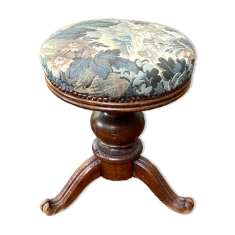 Wooden and upholstered piano stool