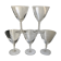 Set of 5 engraved wine glasses star model 50s