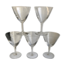 Set of 5 engraved wine glasses star model 50s