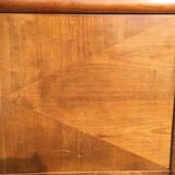 Vintage secretary desk, known as donkey's back, in cherry wood, Italian by Marelli & Fratelli.