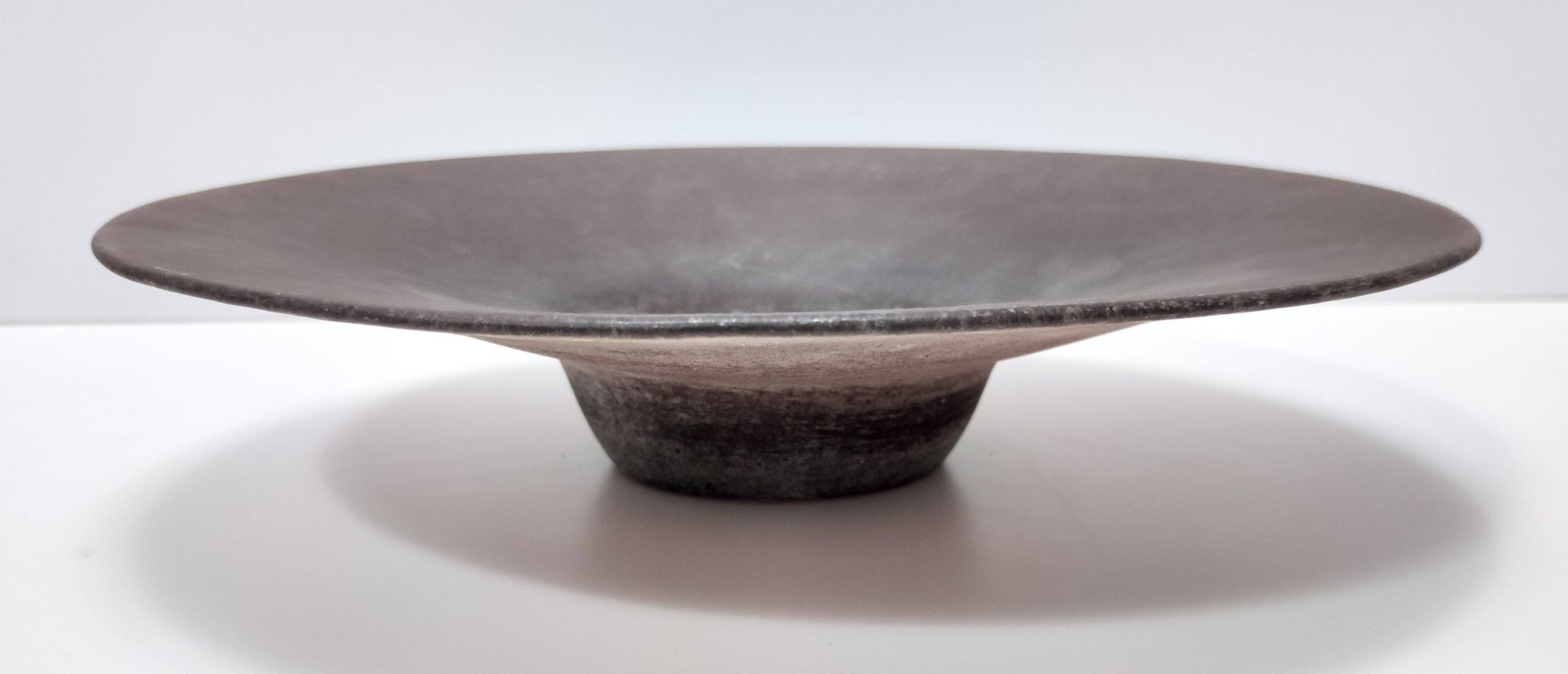 Postmodern Brown Scavo Glass Trinket Bowl or Centerpiece, Italy