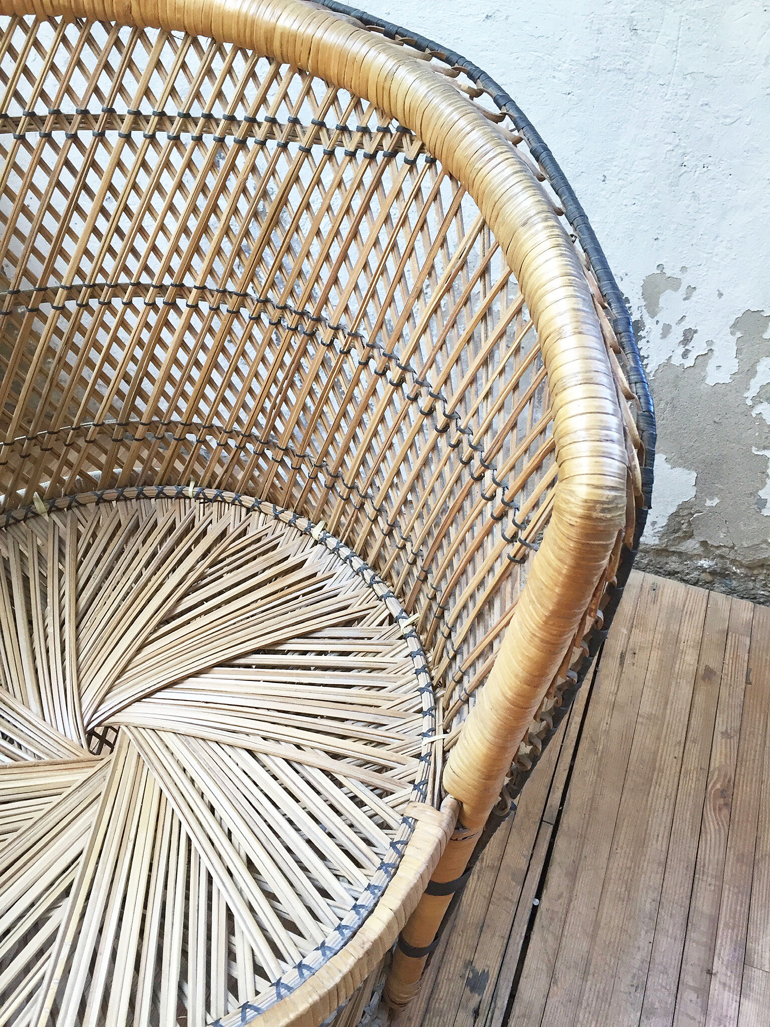 Fauteuil en osier vintage