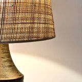 Lampe en céramique grès pyrité et signée Blanot, France 1970