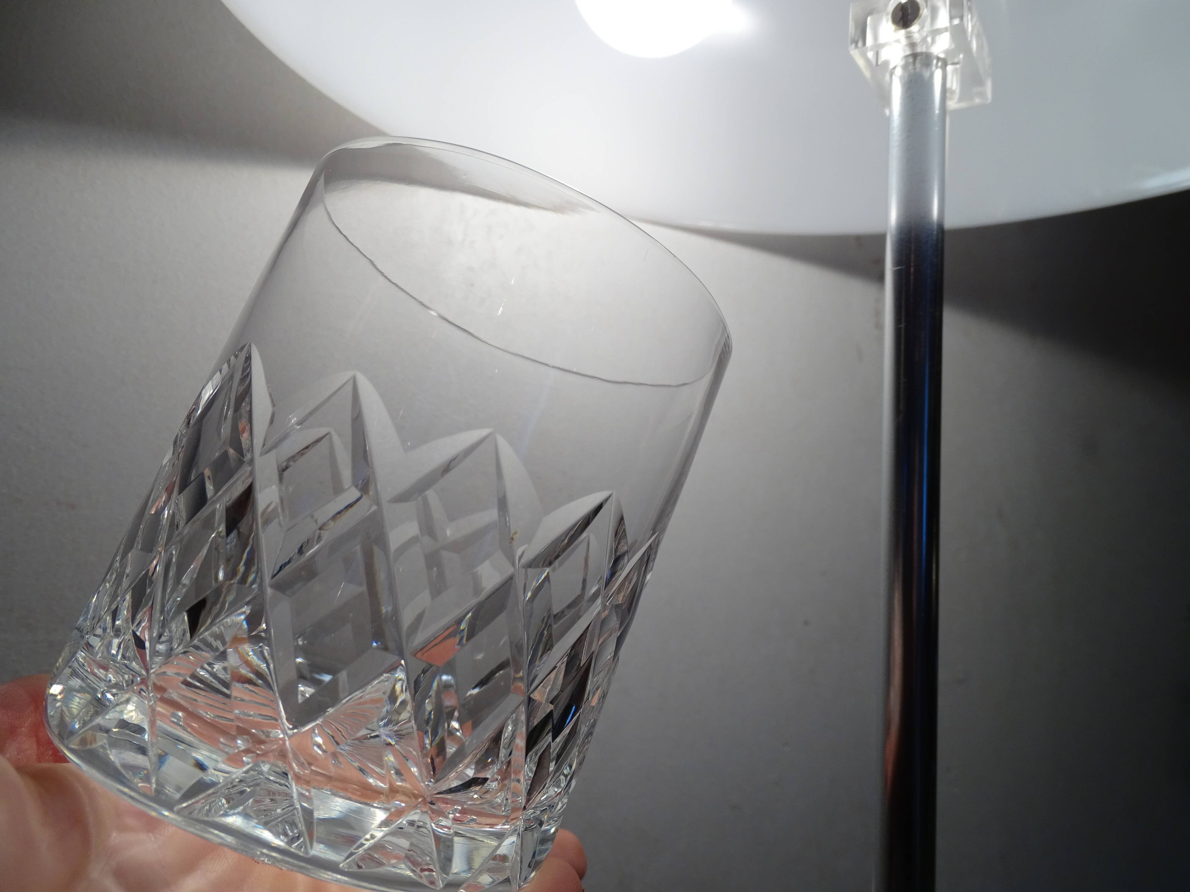 6 old cut crystal whisky glasses