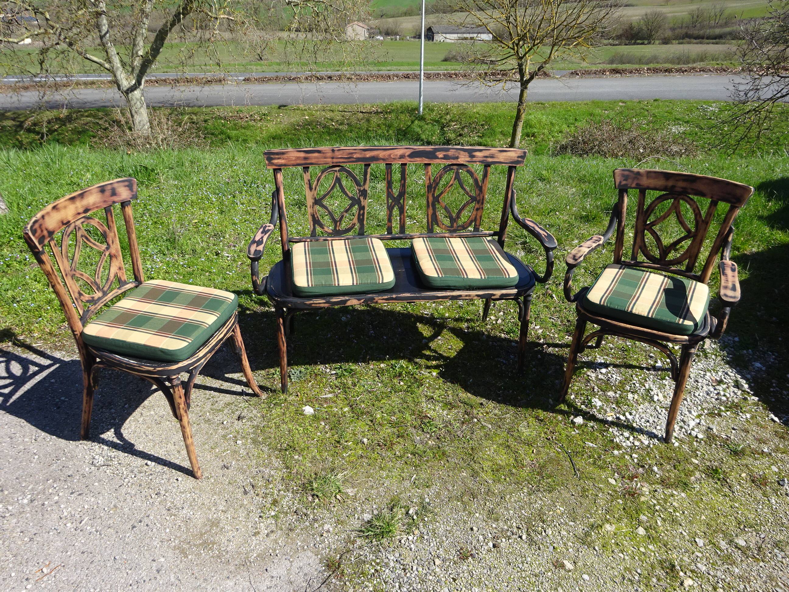 Baumann salon, armchair, bench and bistro chair