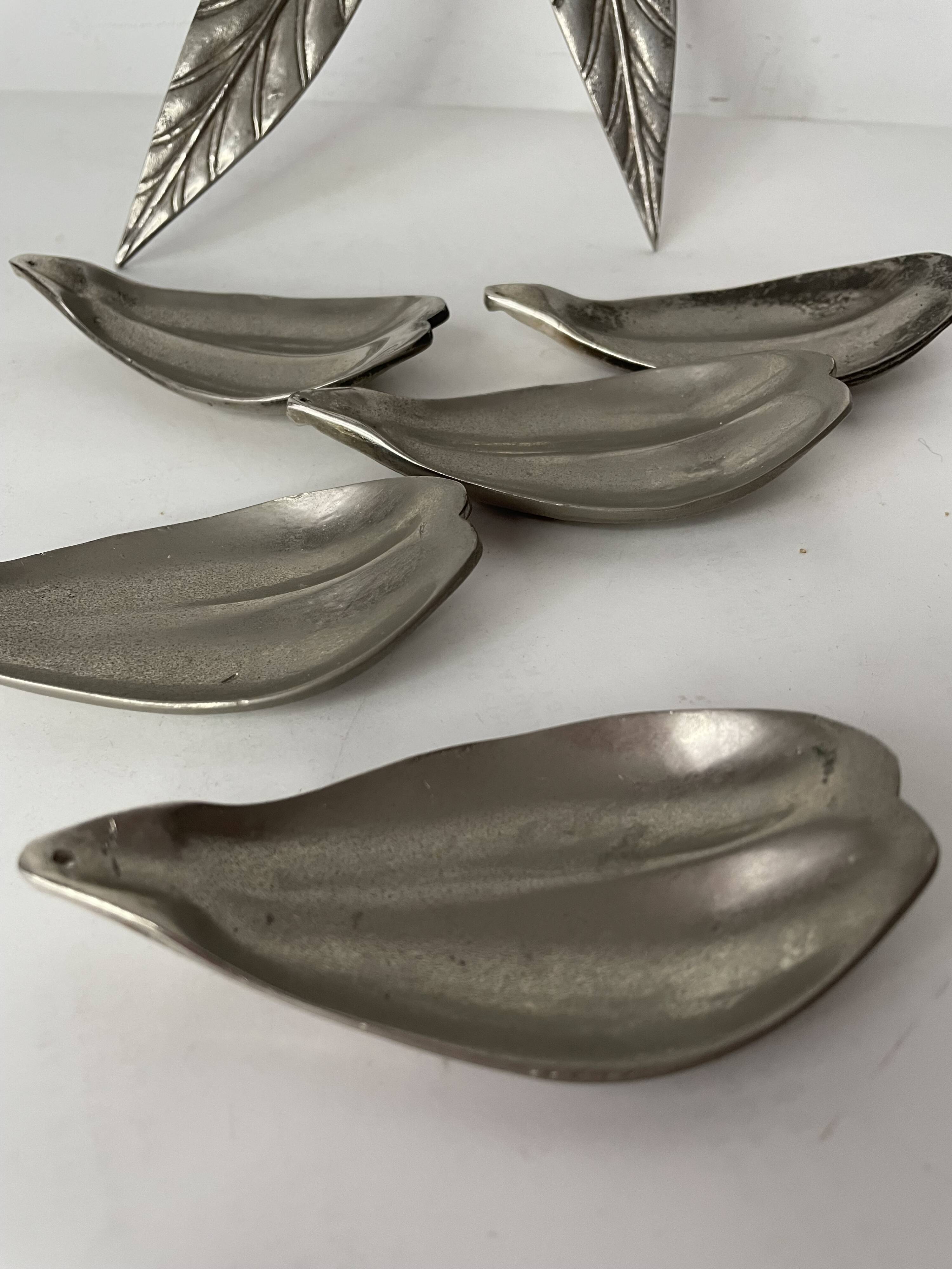 Silver pewter flower ashtray