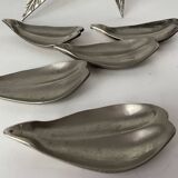 Silver pewter flower ashtray