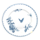 Sarreguemines round plate CARMEN blue butterfly dragonfly earthenware ironstone
