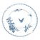 Sarreguemines round plate CARMEN blue butterfly dragonfly earthenware ironstone