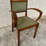 Pair of green velvet bridge armchairs