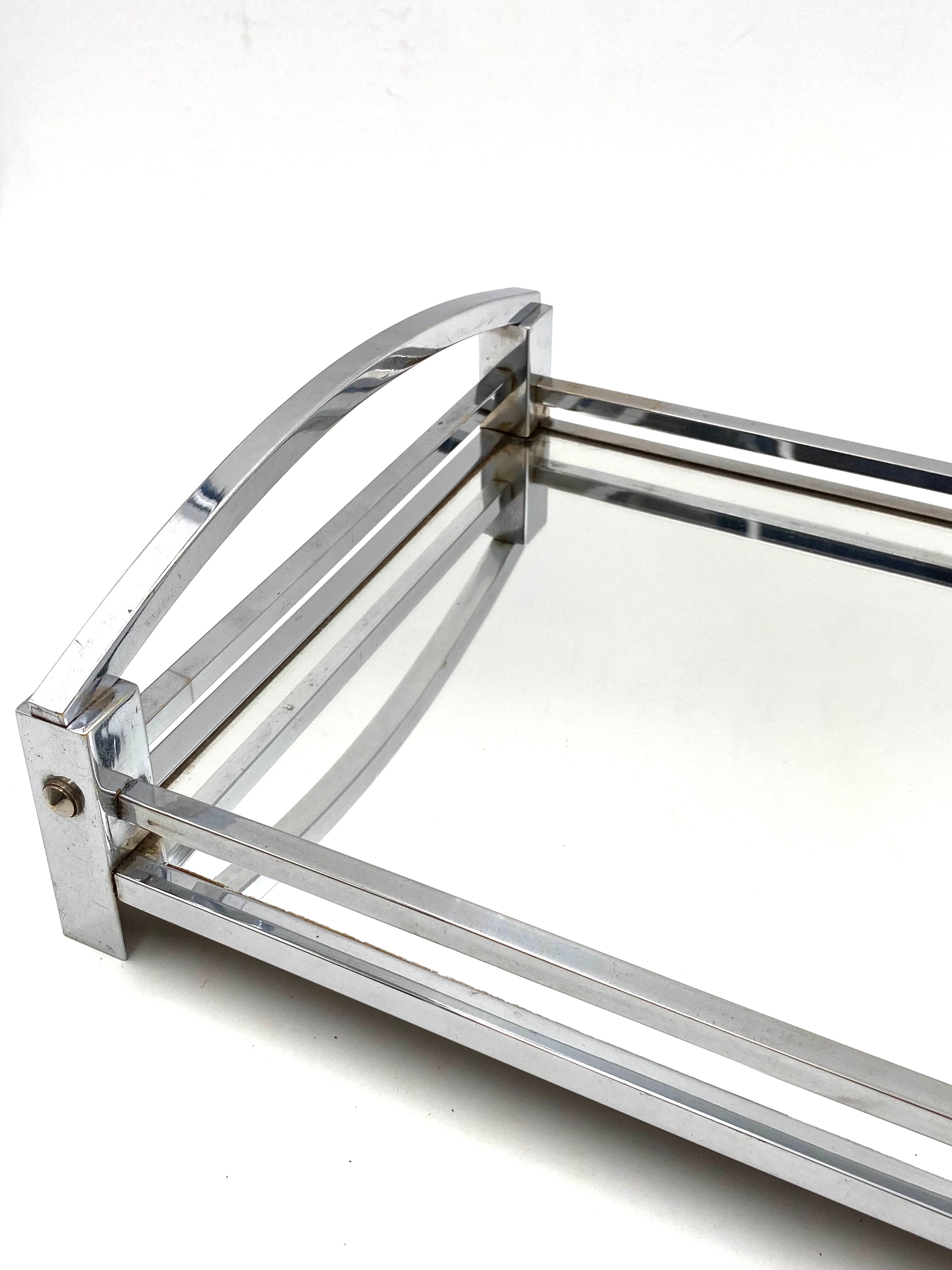 Modernist mirrored tray, France 1940 /1950