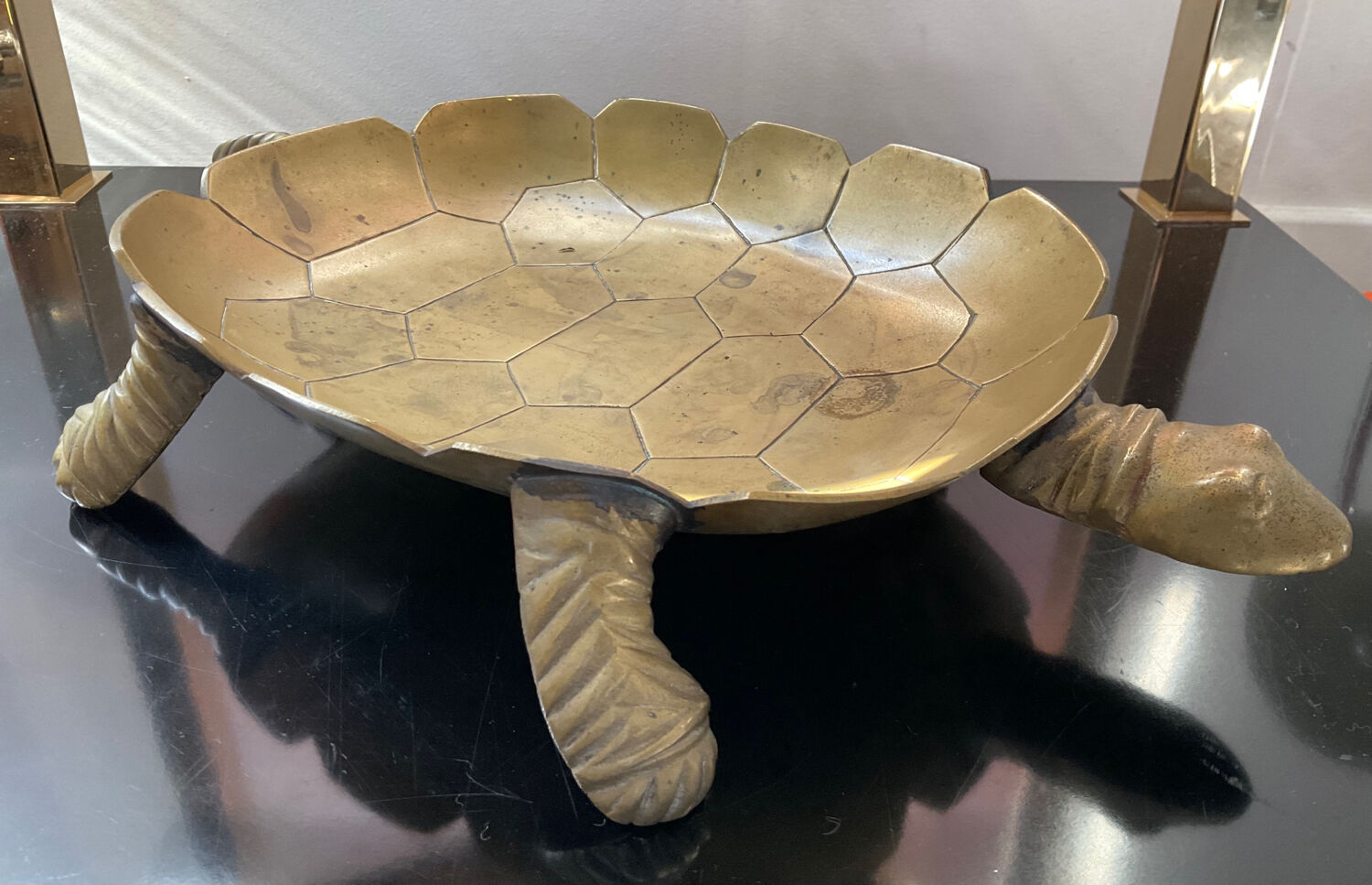 Vintage turtle pocket in solid bronze