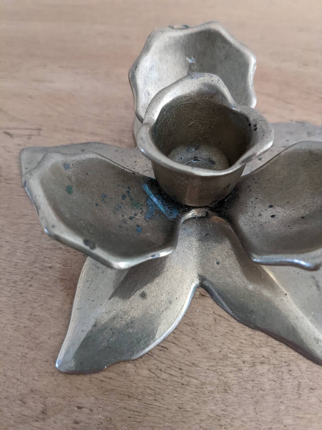 Brass lotus candle holder