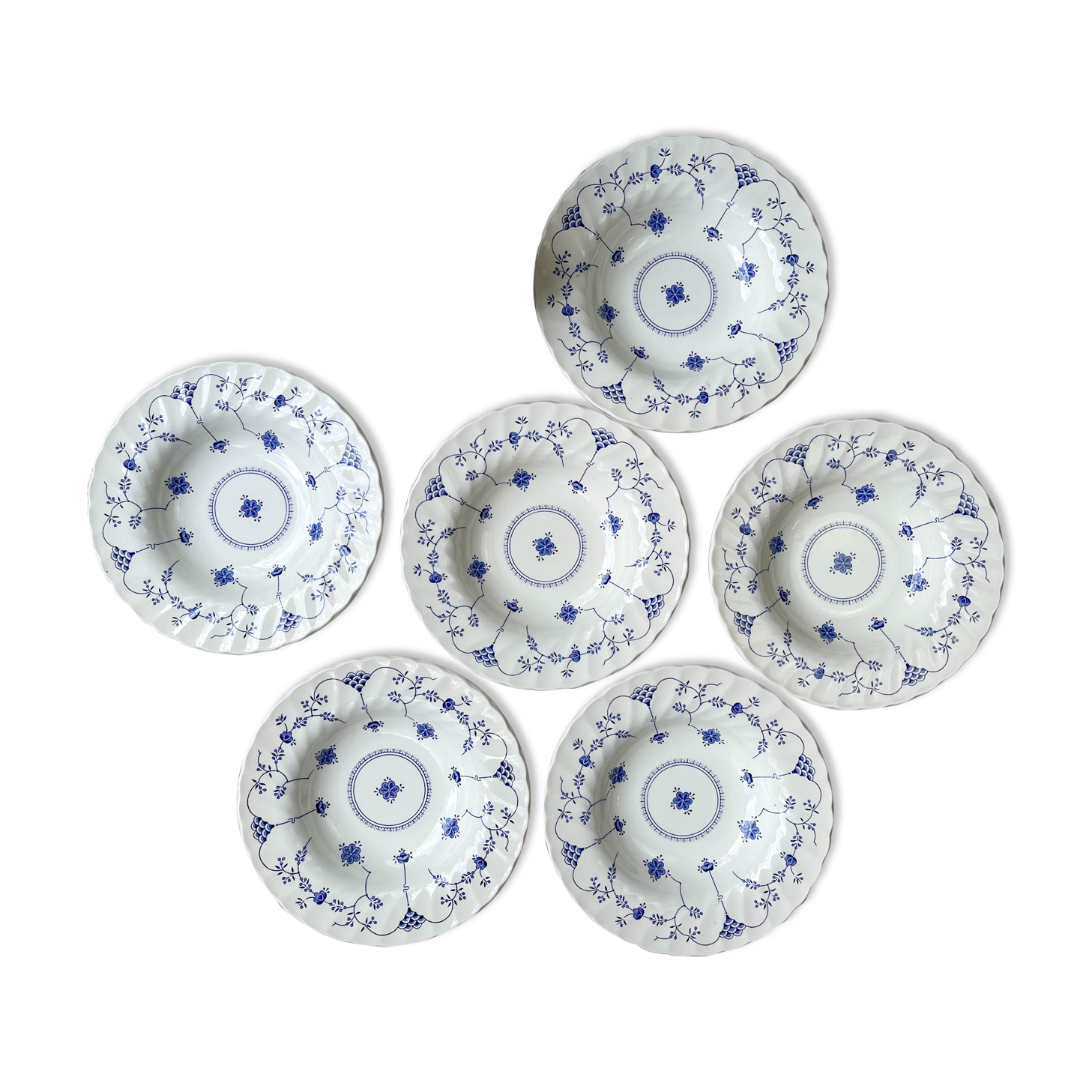 6 hollow plates myott staffordshire finlandia
