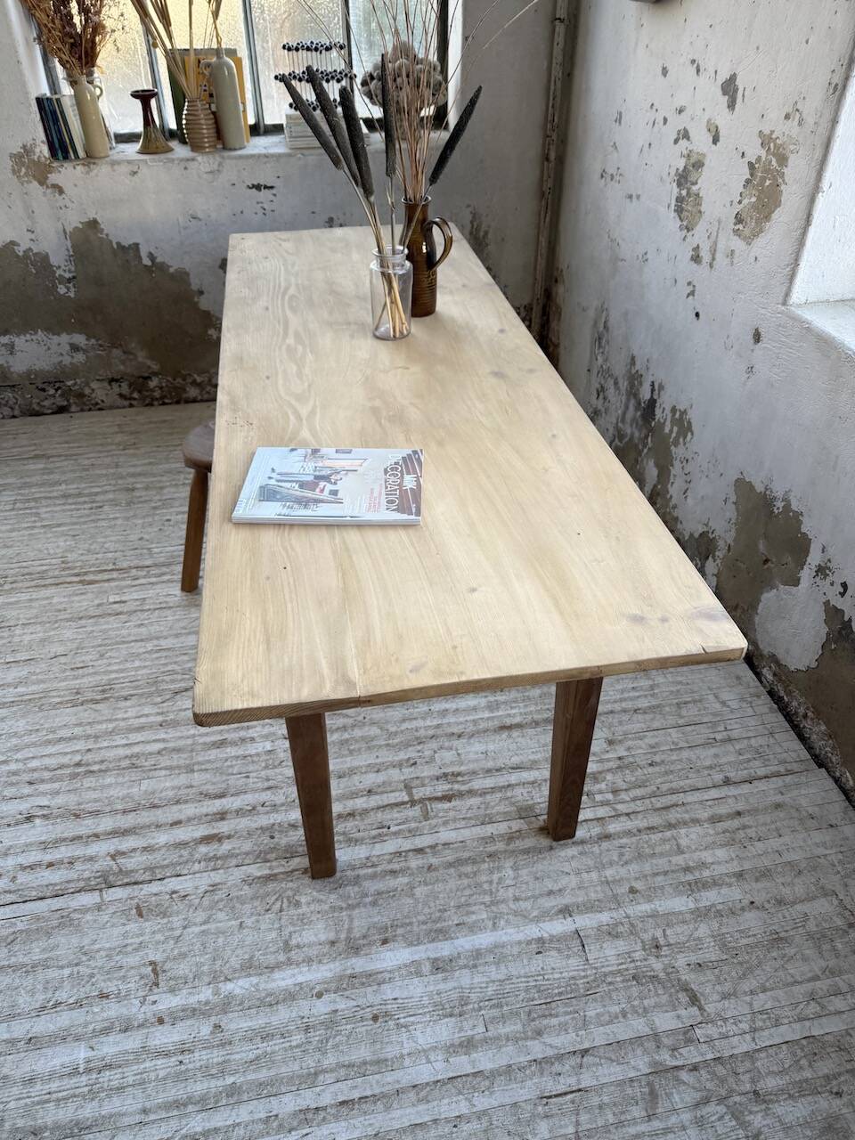 Pine and oak farmhouse table 2m