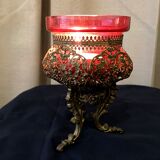 Chrome brass night light or candle holder