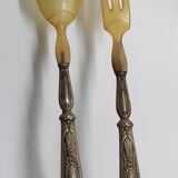 Large fork and horn spoon