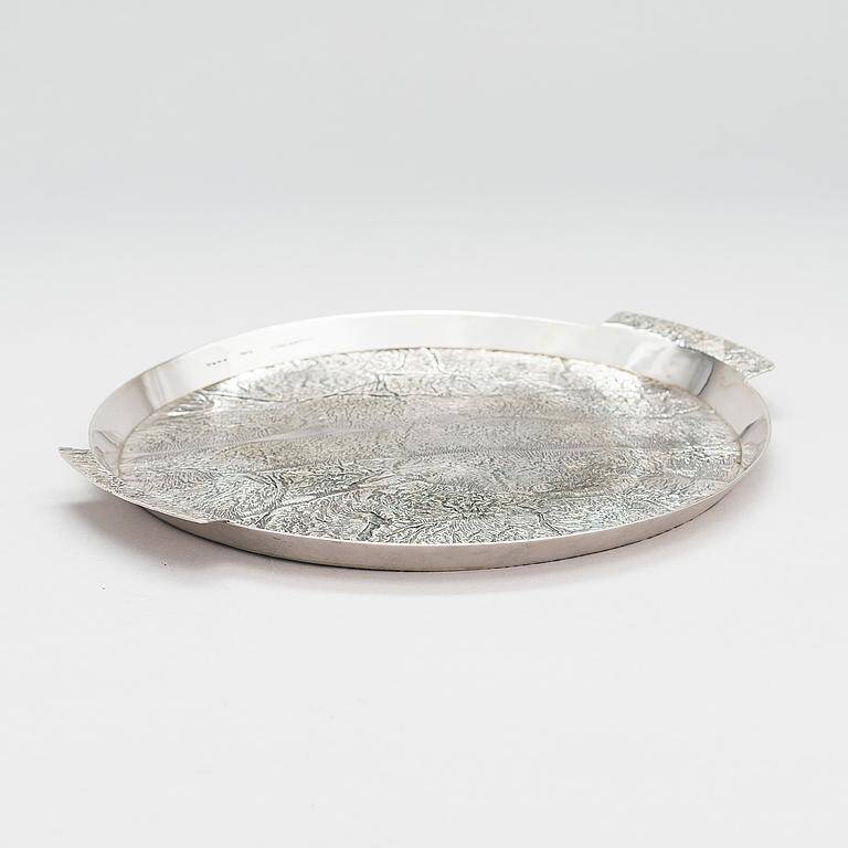 Silver plate Pekka Turtiainen Helsinki 1970. Signed.