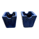 Set of two hanging pots in blue glazed ceramic.