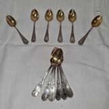 12 spoons of mocha, vermeil & silver