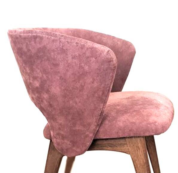 Vintage Scandinavian chair in teak and velvet