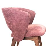 Vintage Scandinavian chair in teak and velvet