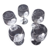 6 engraved crystal wine glasses