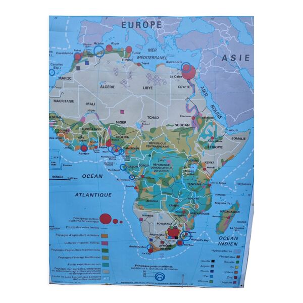Carte d'Afrique, Nathan 1980
