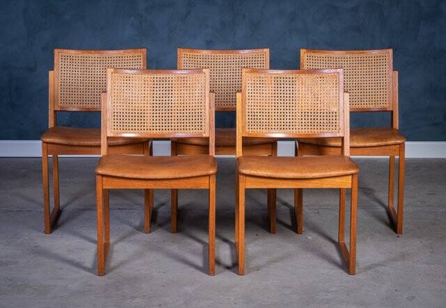 Oak Dining Chairs by Kai Lyngfeldt Larsen, 1960s, Set of 5