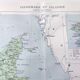 Old map Denmark Iceland Scandinavia 43x43cm from 1950