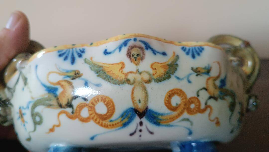 Antique centrepiece in 18th-century faience