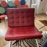Barcelona red leather chair Knoll edition