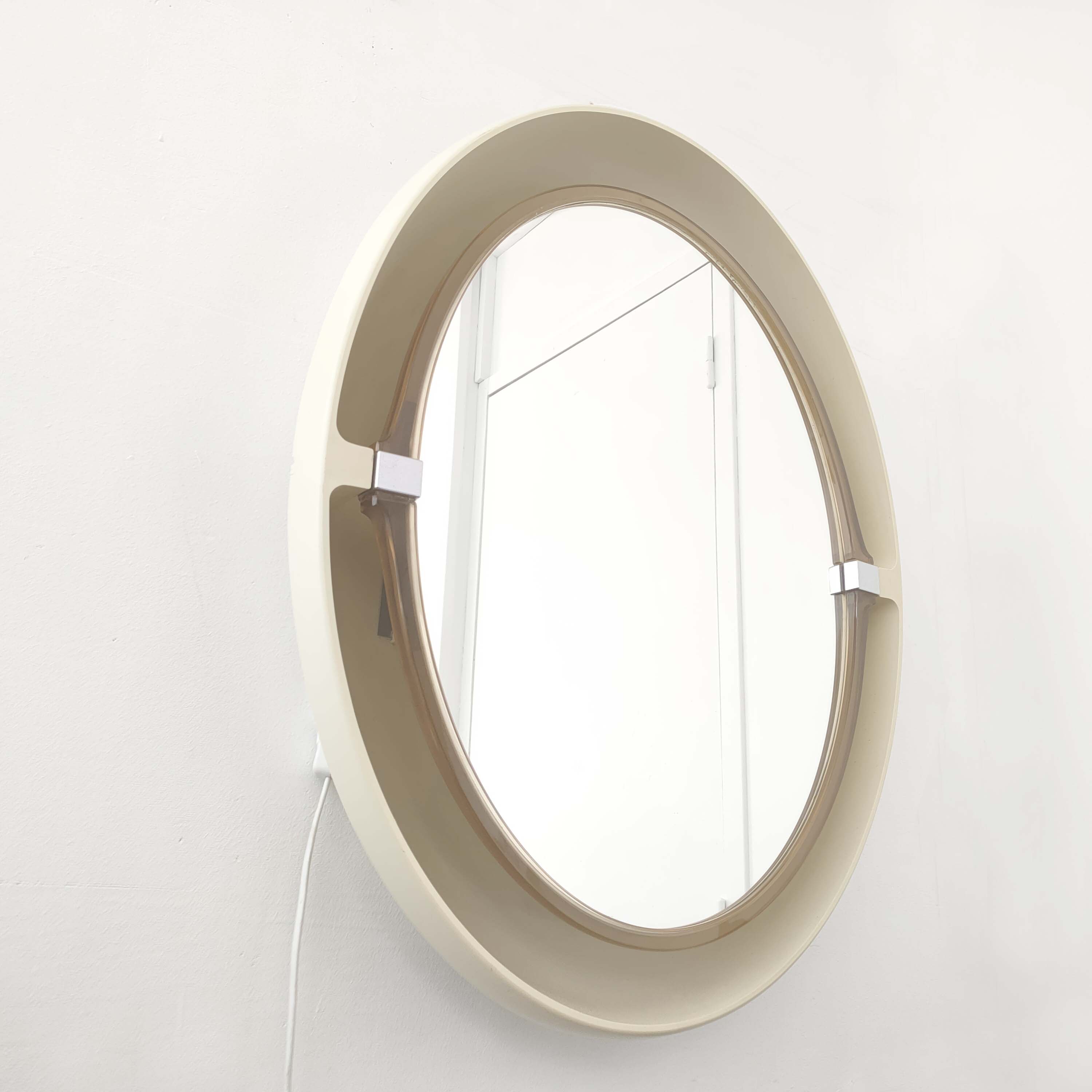 Allibert 1970 illuminated retro oval vintage mirror