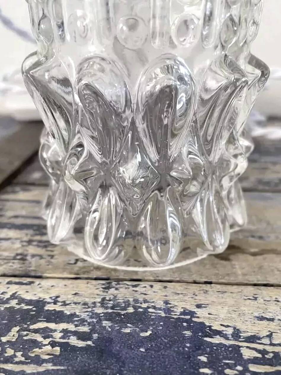 Vintage chiseled glass portable lamps